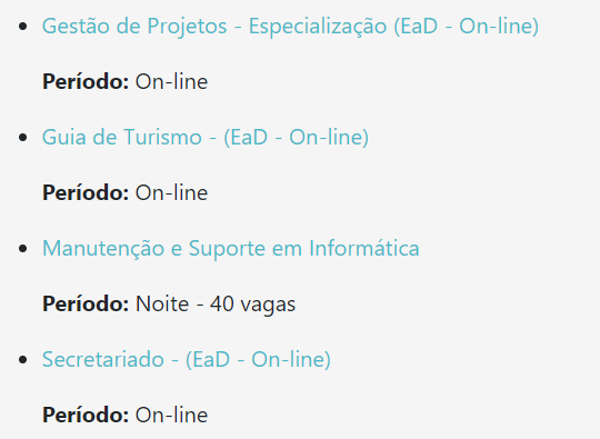 #PraTodosVerem visualiza-se a lista de cursos oferecidos pela ETEC.